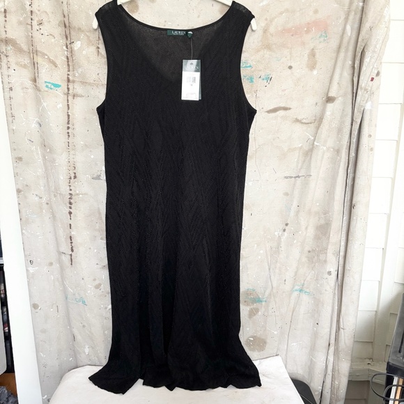Ralph Lauren Metallic Sheer Knit Slip Dress - Picture 2 of 4